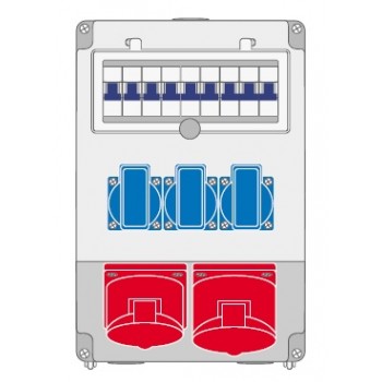 Z59.311DX … zás. kombinace 3x16A/230V; 1x16A/400V; 1x32A/400V, prázdná