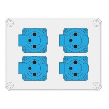 PAW B.1203 … zásuvková skříň bez jištění R-BOX 190, 4x16A/230V, bez držáku, bez jištění