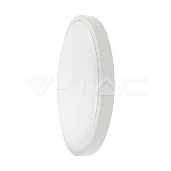 VT-8624 (7618) … LED svítidlo přisazené, kruh pr.295mm, IP44, 24W, 3000K teplá bílá, 2400 lm, bílý rámeček, 295x65 mm