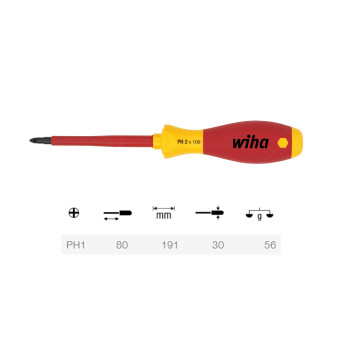 WIHA Šroubovák SoftFinish® PH1 80 mm (1000 V)